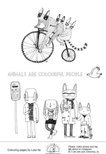 Load image into Gallery viewer, Animals are colorful people - downloadable printable colouring book