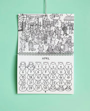 Load image into Gallery viewer, 2026 colouring cat calendar.