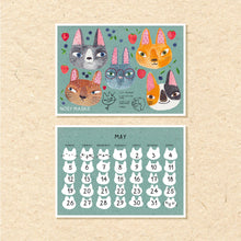 Load image into Gallery viewer, Printable 2025 calendar - cat craft calendar - downloadable printable DIY