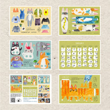 Load image into Gallery viewer, Printable 2025 calendar - cat craft calendar - downloadable printable DIY