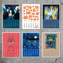 Load image into Gallery viewer, Printable 2024 calendar - cat calendar - downloadable printable DIY