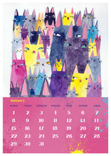 Load image into Gallery viewer, Printable 2024 calendar - cat calendar - downloadable printable DIY