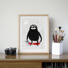 Load image into Gallery viewer, Skating Sloth Print