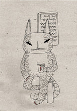 Load image into Gallery viewer, Bus stop cat original drawing