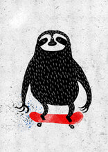 Load image into Gallery viewer, Skating Sloth Print