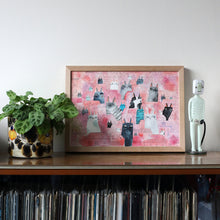 Load image into Gallery viewer, Pink City Cats Print - multiple sizes
