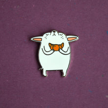Load image into Gallery viewer, Small dog with a croissant Enamel Pin
