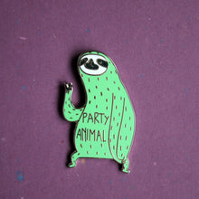 Load image into Gallery viewer, Party Sloth Enamel Pin
