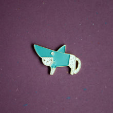 Load image into Gallery viewer, Shark Cat Enamel pin
