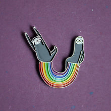 Load image into Gallery viewer, Rainbow Sloths Enamel Pin
