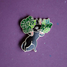 Load image into Gallery viewer, Cats Plants Lady Enamel Pin
