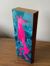 Load image into Gallery viewer, Pink dog - acrylic painting on a wood block
