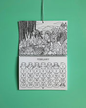 Load image into Gallery viewer, 2026 colouring cat calendar.
