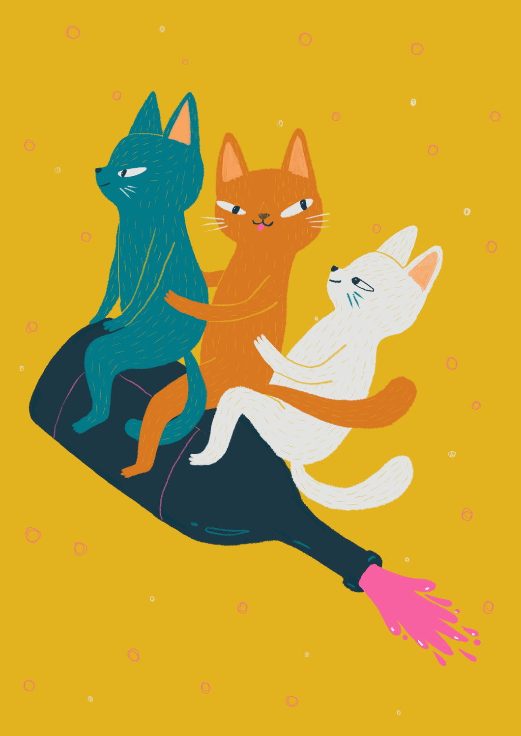 Champagne Cats Card