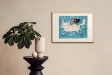Load image into Gallery viewer, White giant cat original watercolour painting
