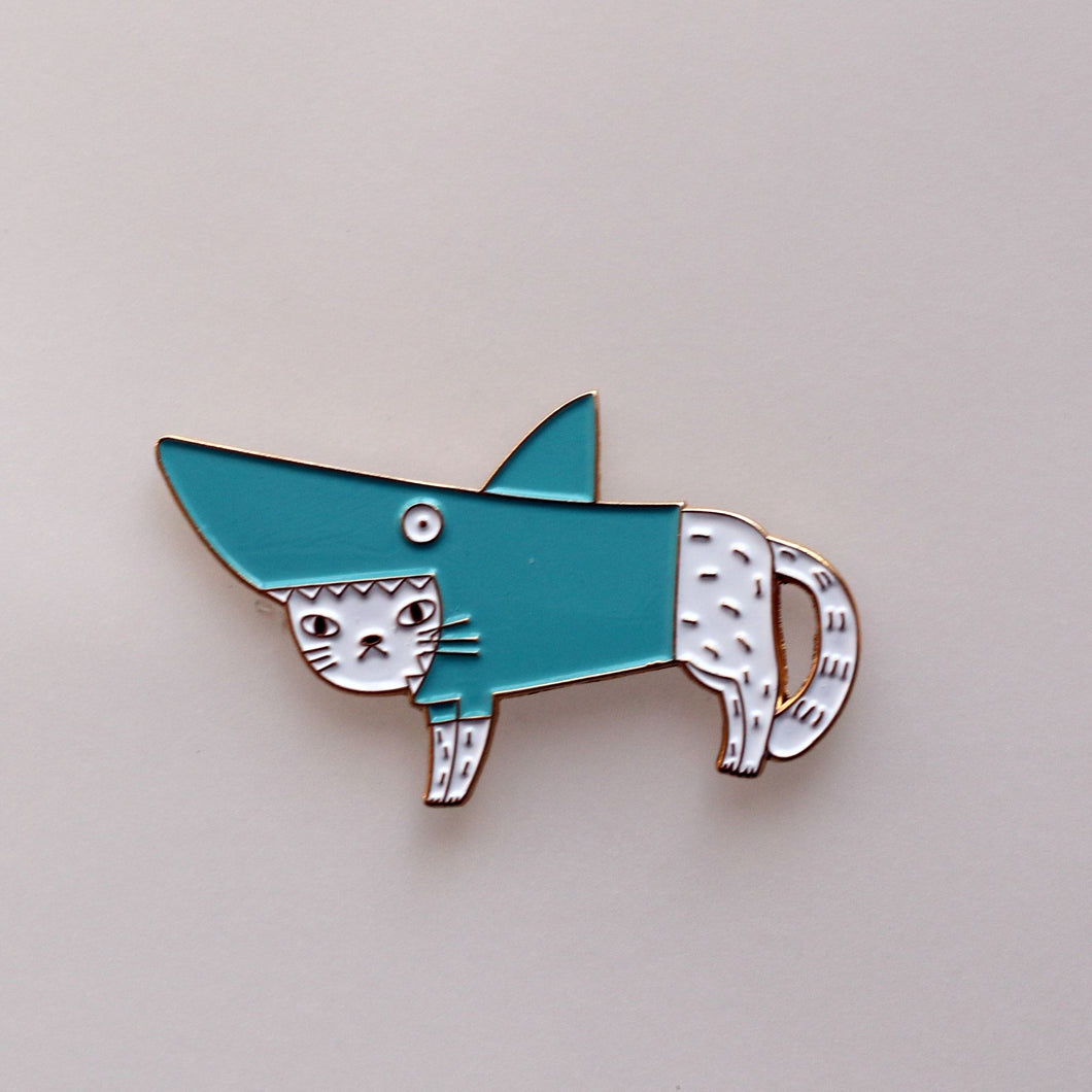 Shark Cat Enamel pin