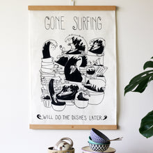 Load image into Gallery viewer, Gone Surfing Teatowel
