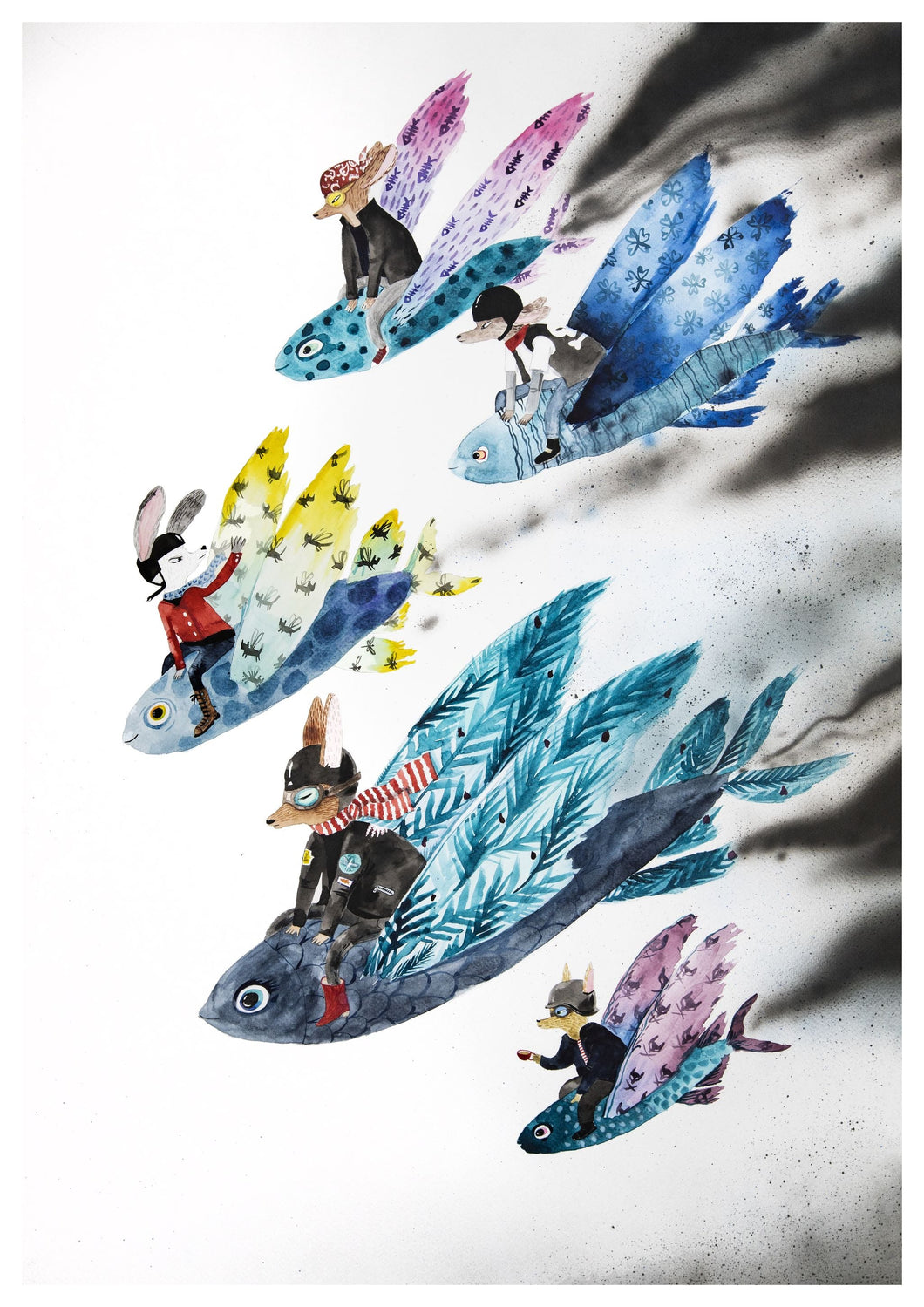 Fish Planes Original Painting