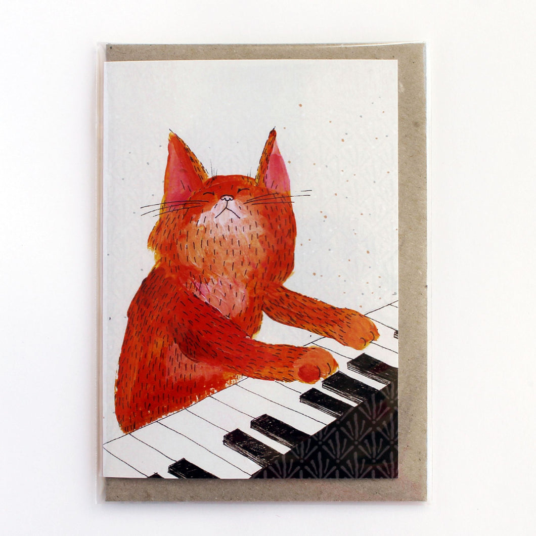 Piano Cat Card