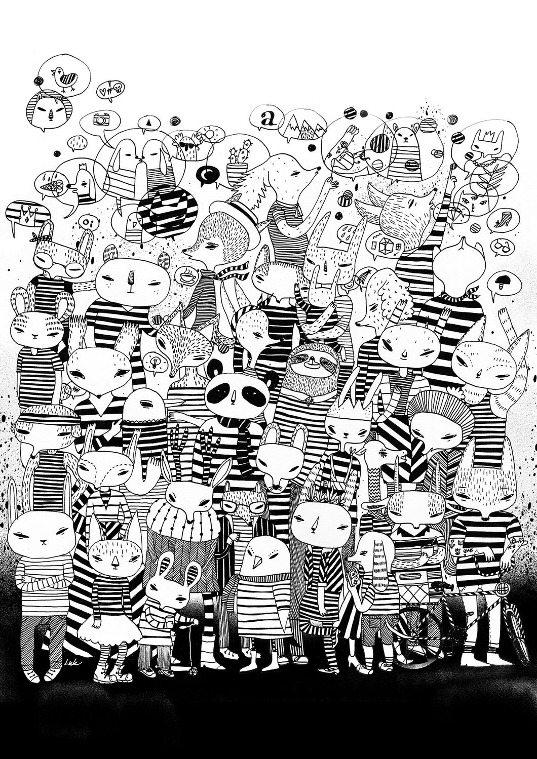 Animals in Stripes Print