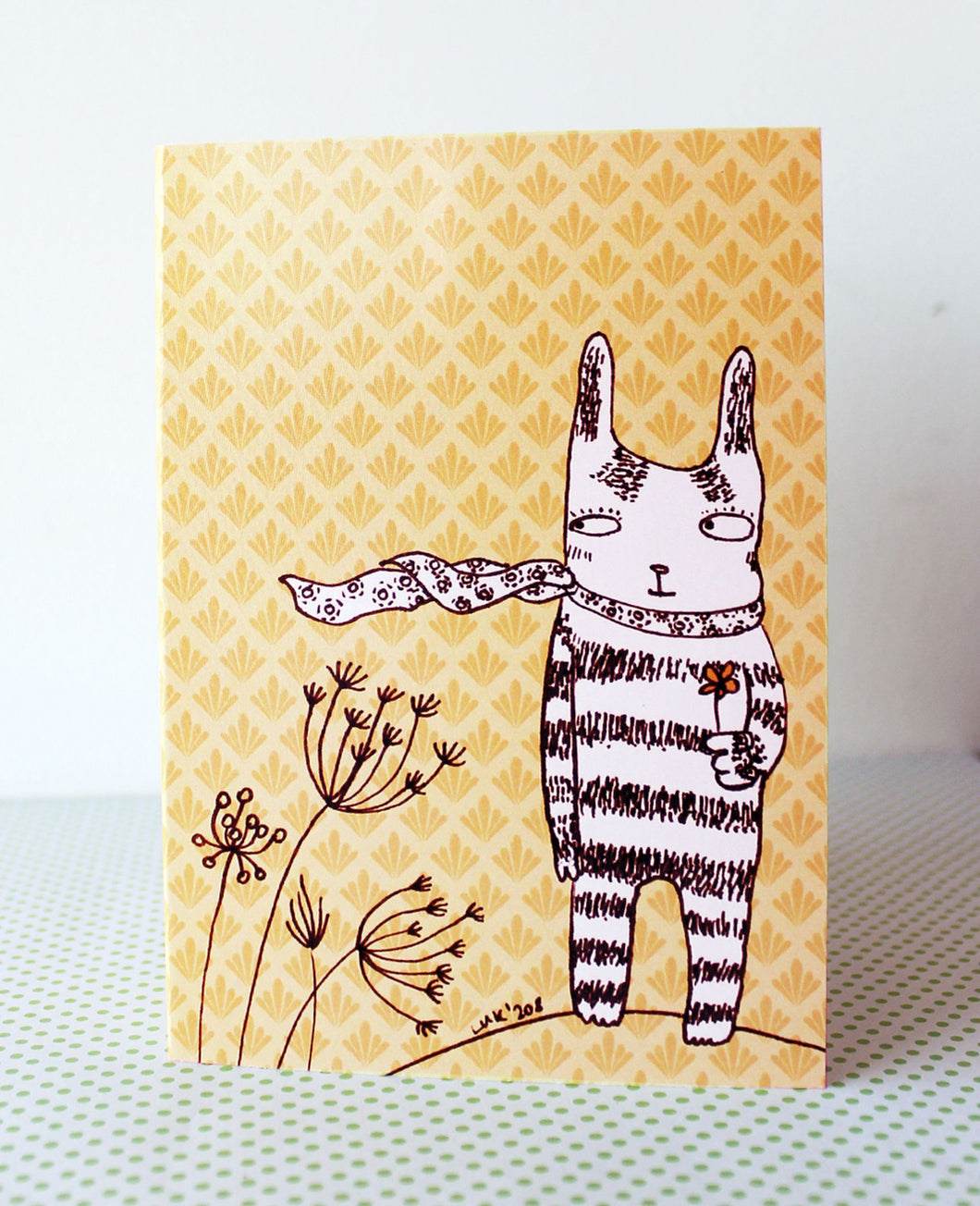 Cat and Flowers Card